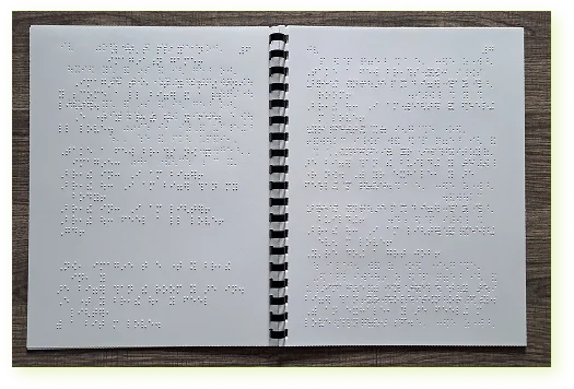 Photo of the Braille version of the book, "How To Feel BIG When You Feel Small."